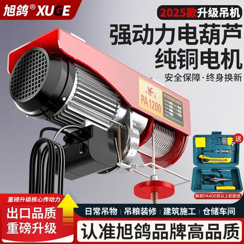 微型电动吊车220V吊机家用小型升降提升机1/0.5吨绞盘卷扬起重机