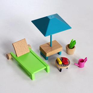 高品质模拟休闲小家具沙发烧烤烤架迷你水瓶玩具阳台场景摆件男女