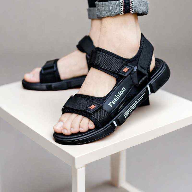 2025年夏季新款防滑耐磨可调节防臭魔术贴两穿爆款休闲运动沙滩鞋