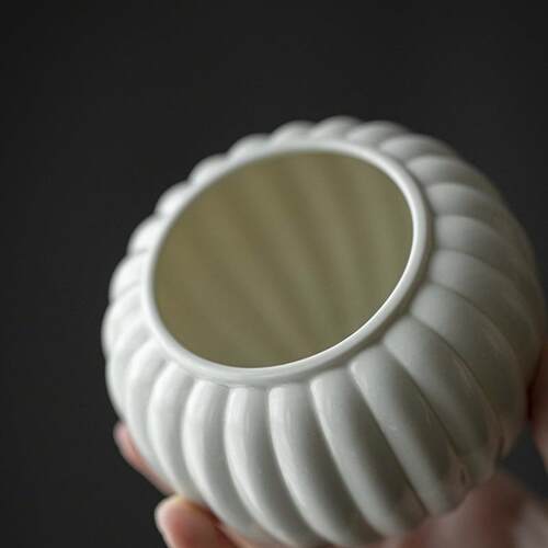 菊瓣建水茶洗日式家用功夫茶具茶盆水盂储蓄水陶瓷茶渣缸