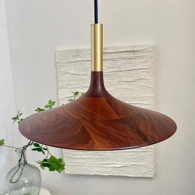 胡桃木古餐厅吊灯全铜LED设计师叭复碟飞D8057法式喇艺术吧台餐桌