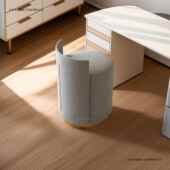 轻奢皮质妆台旋小凳子卧梳室全实木可绒转简约布861靠背化妆椅子