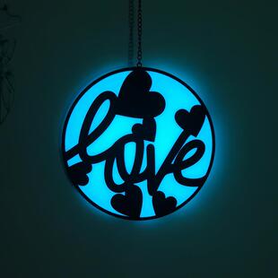 创意新款LOVE发光夜光装饰品屋内外壁画挂件节日氛围道具挂饰