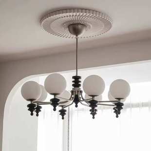 中古客厅吊灯法式 魔豆餐厅灯卧室书房侘寂复古高级白蜡木护眼灯