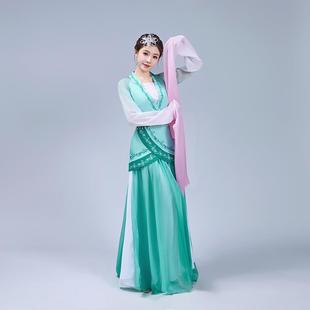 高档原踏春行同版款舞蹈演出服采踏薇歌古典舞袖汉服水舞台演出服