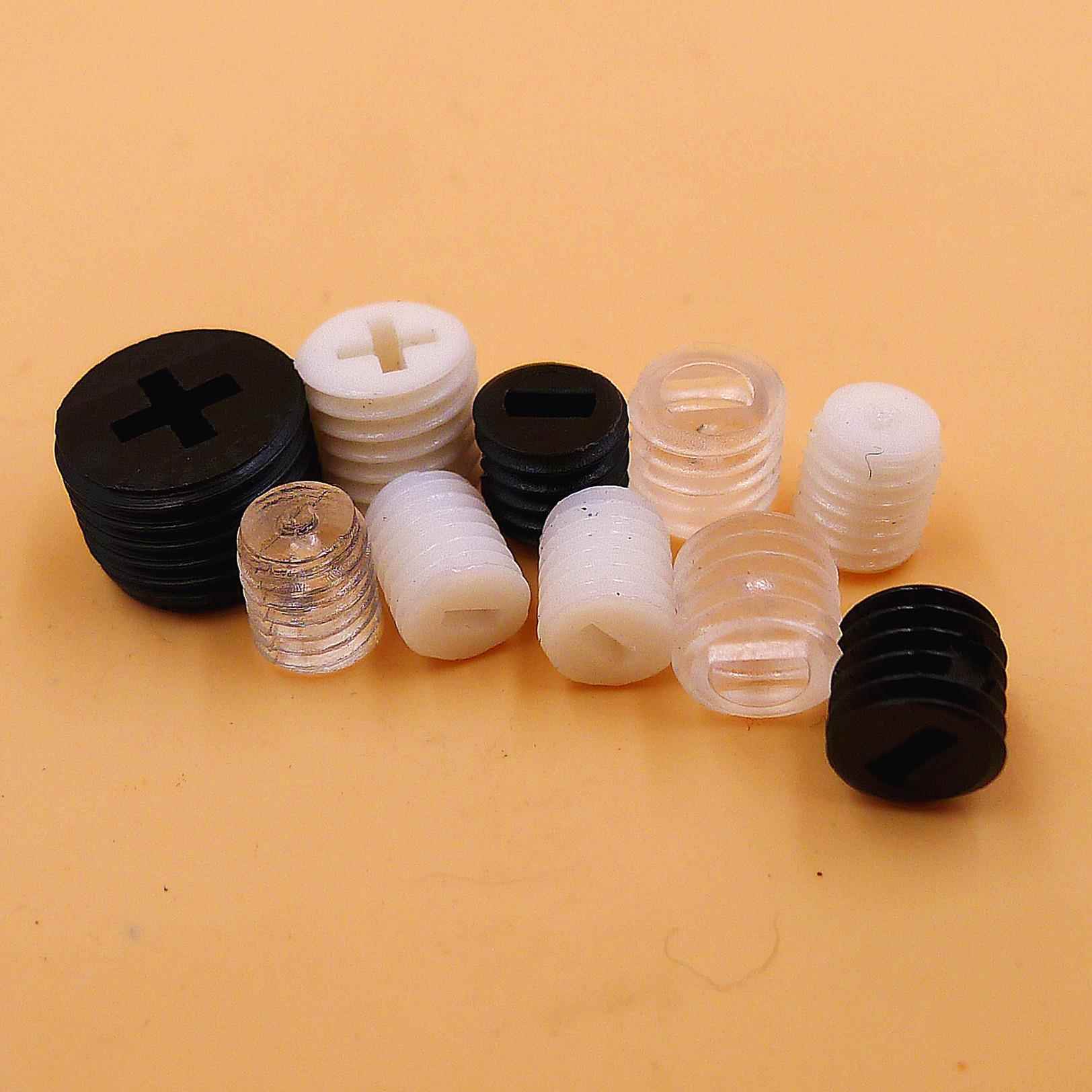 电子电器绝缘无头螺丝内一字紧定螺钉 透明黑色白色塑料机米螺丝