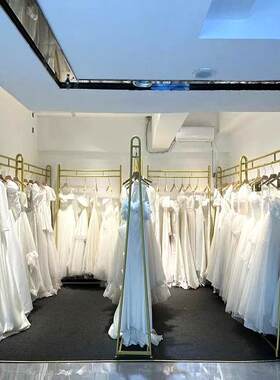 金色婚纱店展示架照相馆专业礼服旗袍架子高档落地式秀禾服挂衣架