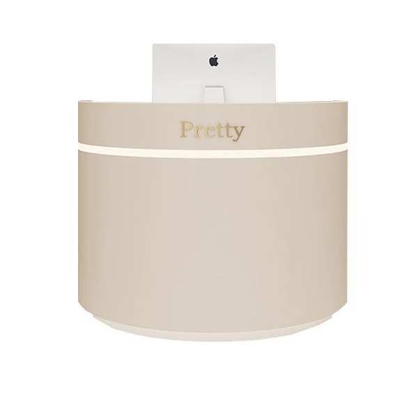 收银台简约网现代前台轻弧形美容院接待台奢档吧台红口服装店小型