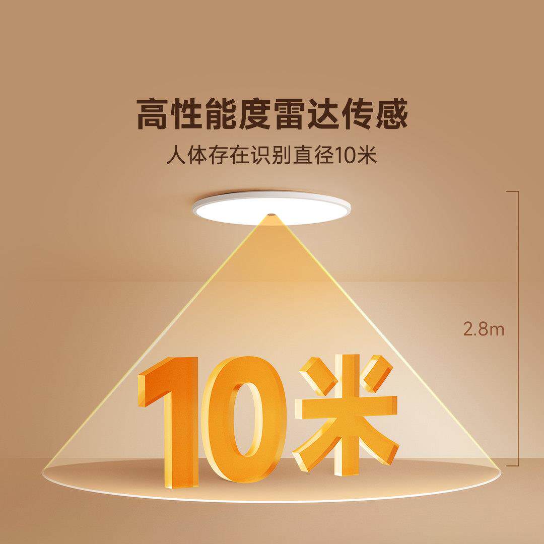 l智inpech领人体存人存智能t在能吸顶灯客厅卧室简约房间感应灯Me