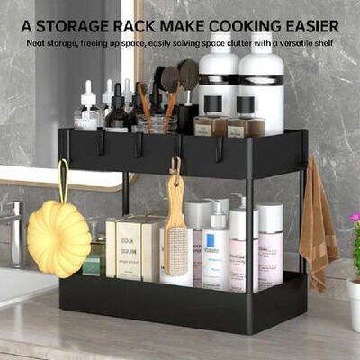 Kitchen Storage Rack with Sliding Cabinet Drawers