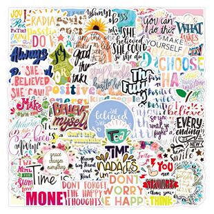 50Pcs pack Motivational Phrases Sticker Quotes Sentences