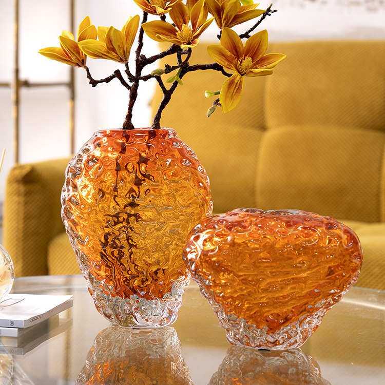 高货轻奢琥珀色琉璃水培花瓶摆件客厅玄关电视柜家居装饰品摆设,家居饰品,花瓶,淘宝优惠券,粉丝福利购,淘宝优惠卷