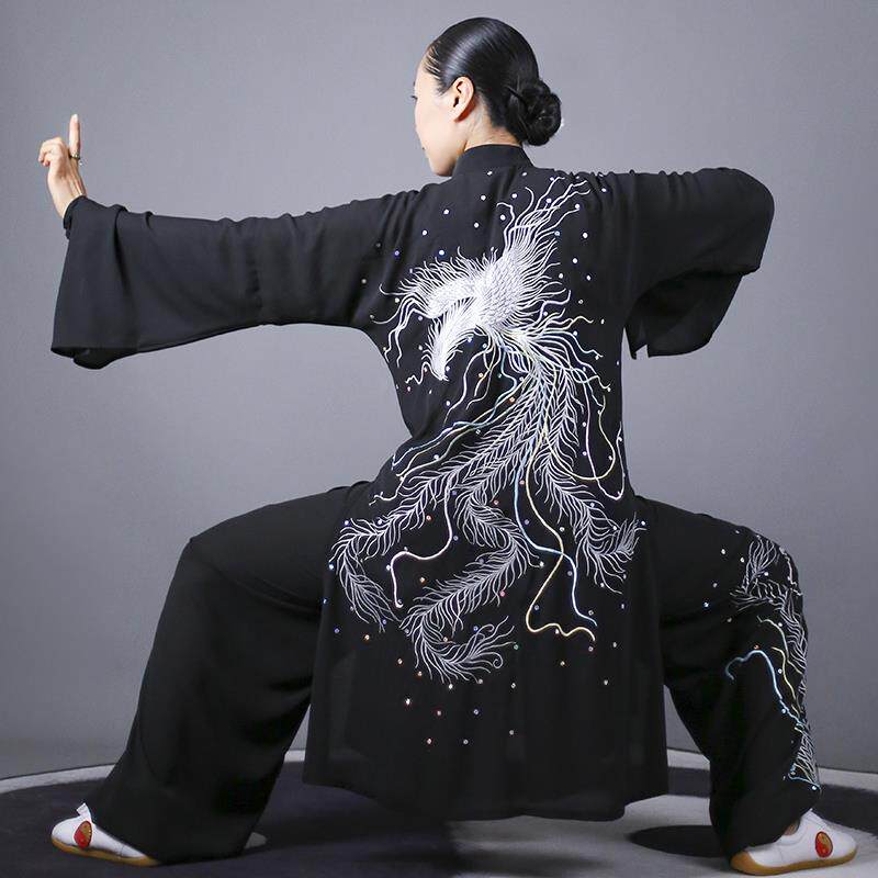正品马蕾太极春夏新中长款刺绣太款极拳凤男女团队比赛服表服凰演