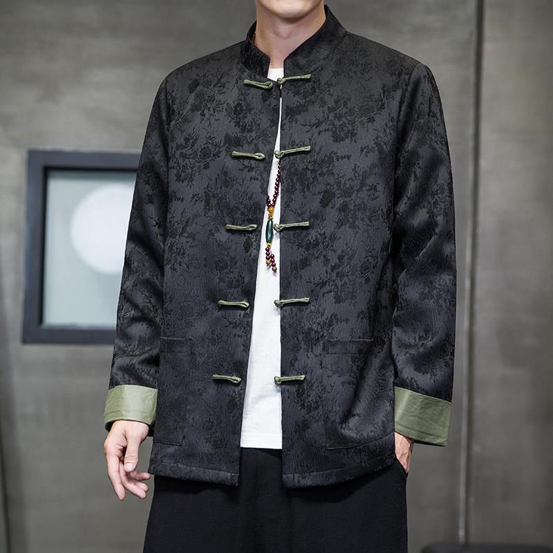 中式立领汉服外套男士春秋季2025新款潮牌中国风改良盘扣唐装夹克