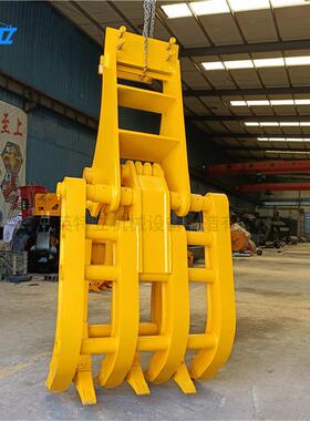 挖机属具多功能抓木器码头用锰钢废料抓小型工程家用属具抓木机