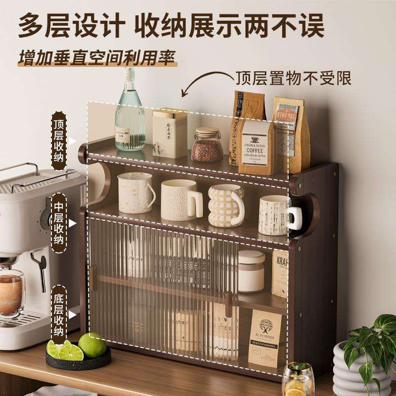 杯架桌面橱柜茶杯整理收纳架多层防尘展示柜客厅餐边柜台置物架子图片