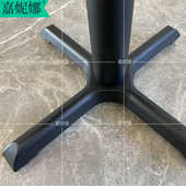 直径60圆黑色户外餐桌奶茶快餐店咖啡店餐台路边店金属烧烤圆桌子