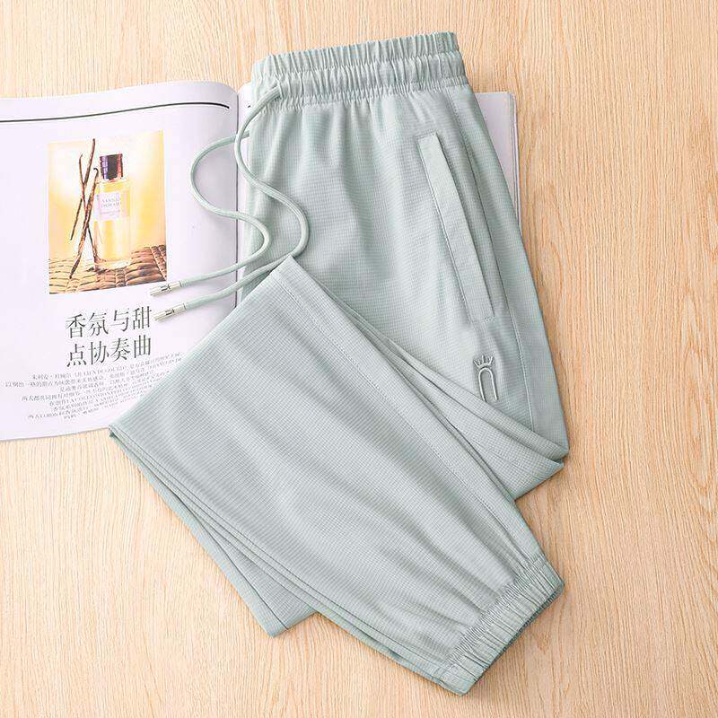 MAROLIO~显瘦显腿长！冰丝束脚卫裤男女夏季薄款运动休闲百搭长裤