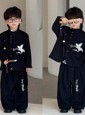 男童痞帅小西装高级感西服外套春秋儿童中山装十岁生日礼服小少爷