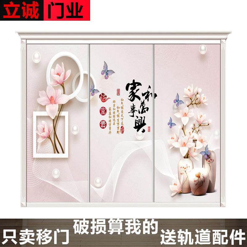 定制钢化玻璃衣柜移门定做衣橱拉门壁柜滑动门简约衣帽间隔断门