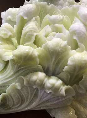岫玉玉雕开心白菜摆件 家居装饰工艺品摆设 手工雕刻岫玉礼品