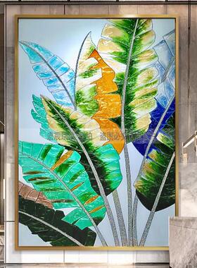 珐瑯彩画客厅背景墙饭厅手绘装饰画卧室床头入户玄关走廊过道挂画