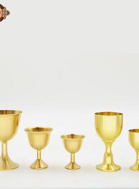 宏达 全黄铜酒一体佛像供奉铜小酒杯地摊爆款铜酒盅铜酒杯摆件