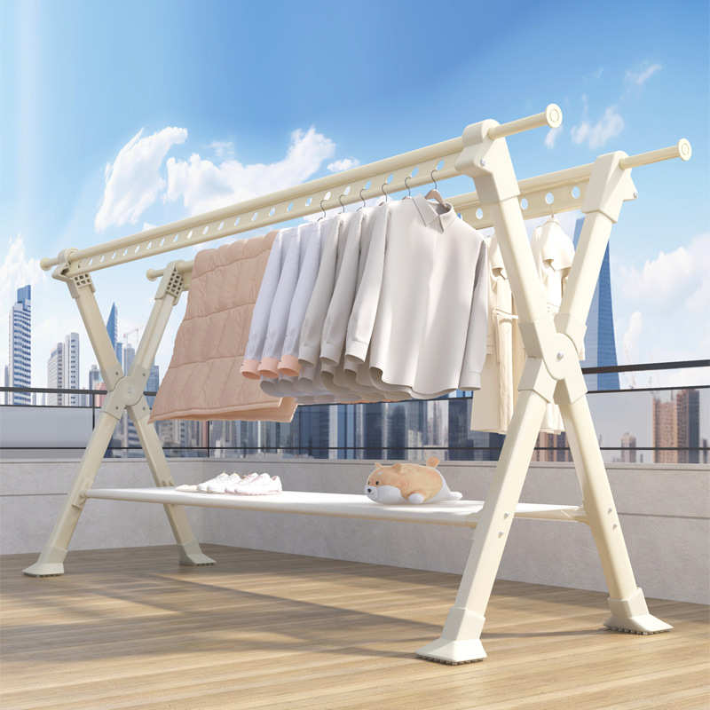 折叠晾衣架2025新款室内外落地可伸缩阳台卧室挂衣服晒衣架晒被子