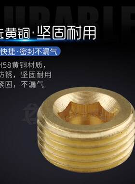 新款直销气动金属外丝1螺纹2分3分4分管四分六分一寸内六角铜堵头