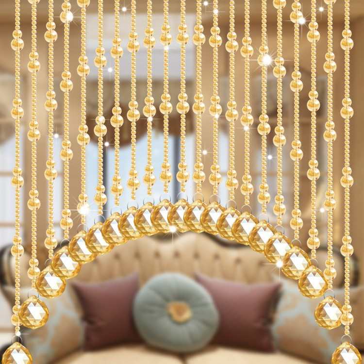 水晶葫芦网红珠帘门帘厕所隔断玄关装饰帘成品厨房卧室挂帘免徐萍