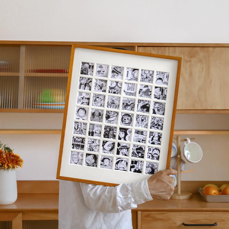 挂墙48宫格相框照片实木装裱宝宝定制画框定制儿童成长展示照片框
