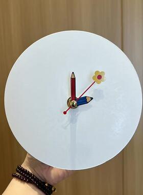 diy手工钟表自制钟面表盘教具空白板画 画全套机芯时钟挂钟可涂可