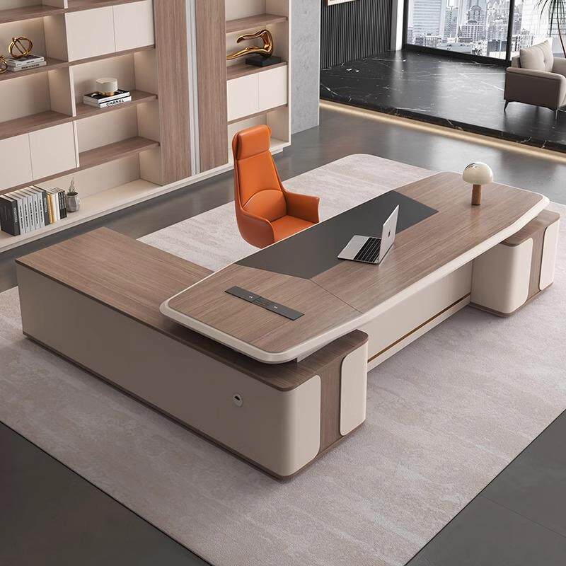 烤漆办公桌老板桌单人简约现代大班台总裁桌经理桌电脑桌椅组合