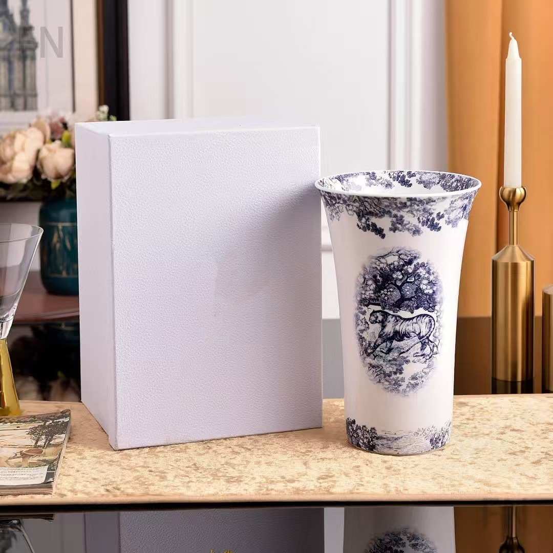 欧式新马赛克骨瓷花瓶 客厅玄关摆件 书房桌面 客厅 别墅区样板房