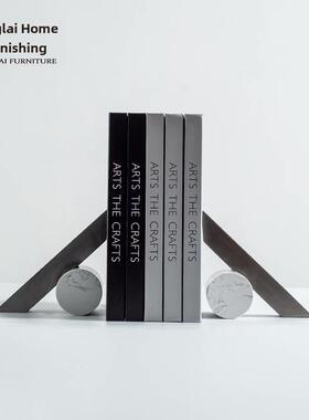 东来家居现代客厅展示柜酒柜装饰摆设创意几何大理石书档书靠摆设