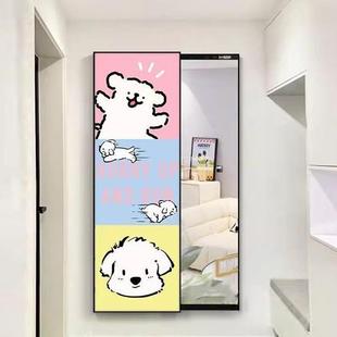 藏镜子全卧室玄关挂画暗藏 饰画多隐巴胺隐式 无品牌 身镜推拉形装