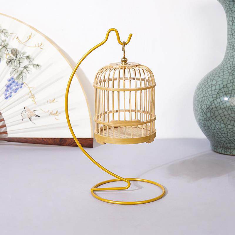 玉竹手编大号铜钩蟋蟀蚂蚱笼蛐蛐蝈蝈笼竹编无漆小宠物的传统笼具
