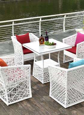 外桌椅套装户台藤编户庭外藤椅三五件套家具1027A#组合室外院休闲