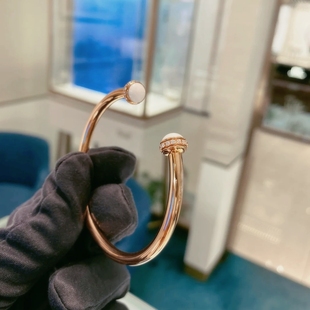 99新伯爵时来运转玫瑰金白玉髓钻石手镯正品二手G36PE600尺码咨询