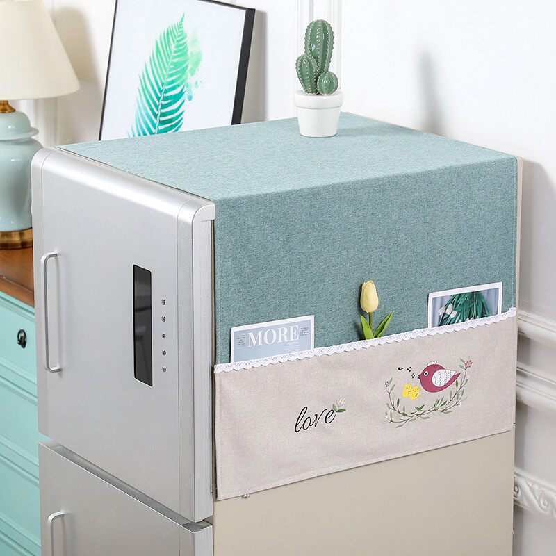 布艺冰箱巾盖布对开门棉麻单开门双开门家用冰箱防尘罩现代简约