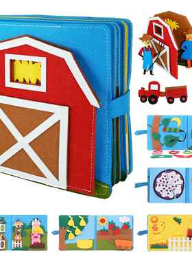 Toddlers Montessori Toys Busy Board Farm Animal Scene Storyt