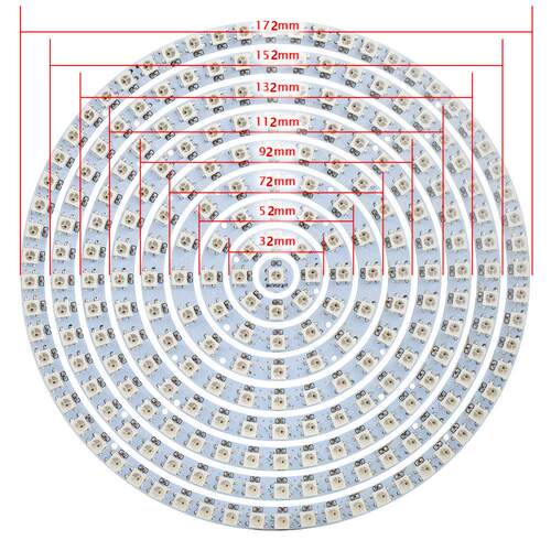 WS2812 LED圆环 5V 内置IC全彩点控 全241灯 WS2812B 5050 RGB