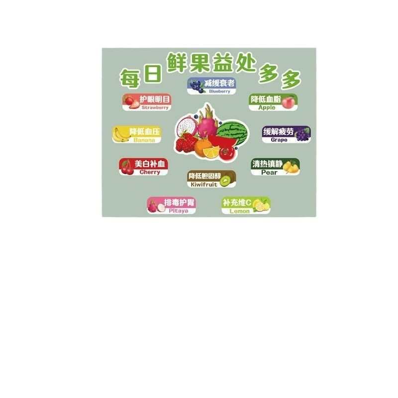 大莅网红水果店装饰摆件用品大全收银台广告海报图案贴纸形象氛围