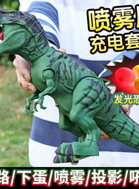 超大号儿童男孩电动会走下蛋喷火恐龙玩具霸王龙男童1到3岁玩具8