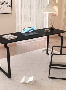 长条桌办公桌脑桌莫奶比恩岩板书电桌双25641人油风白约色法式简