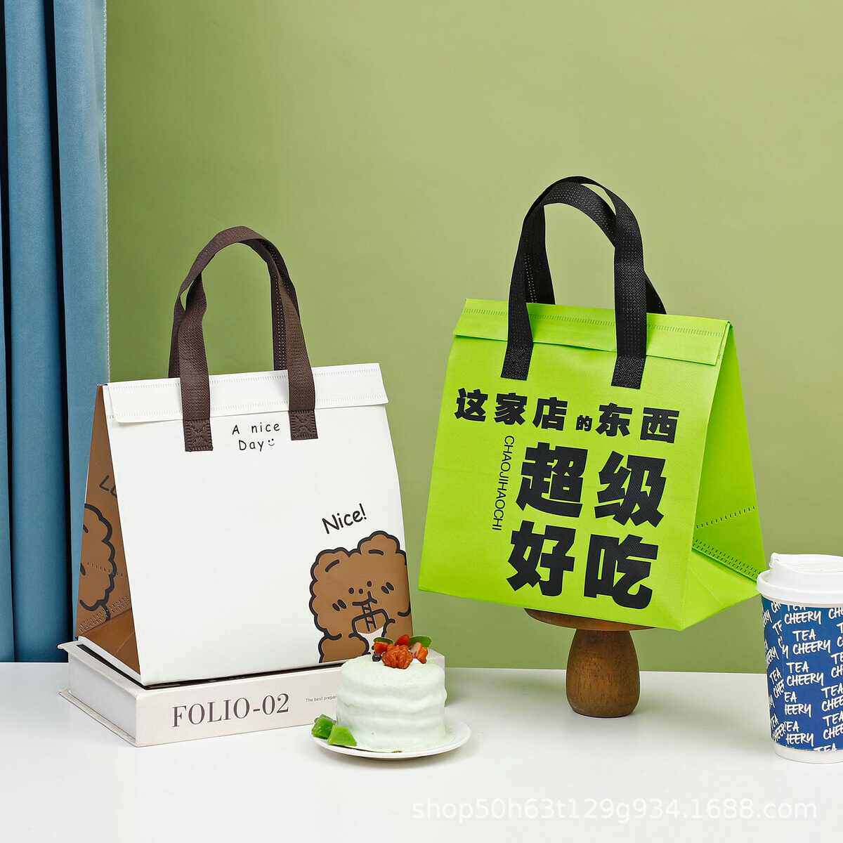 一次性封口外送铝箔保温袋无纺布餐饮快餐手提外卖奶茶打包袋子