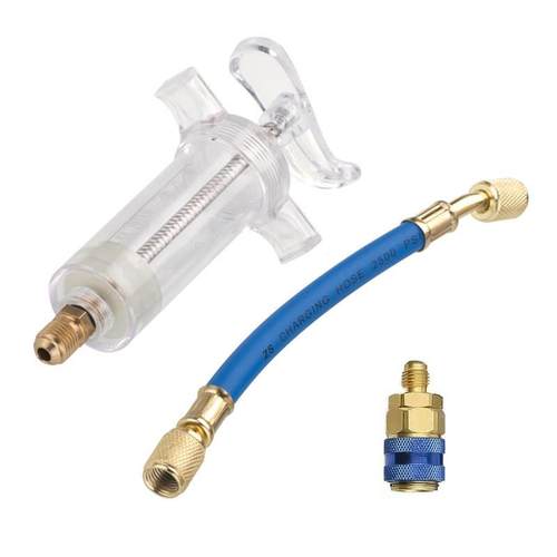 空调车机油喷射染料喷射工具1盎司1/4“纯液态机油冷却液加注管