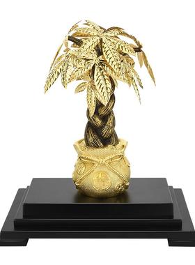高档金箔树摆件酒业柜装饰品家居客发厅办公室招财摇财钱树创意开