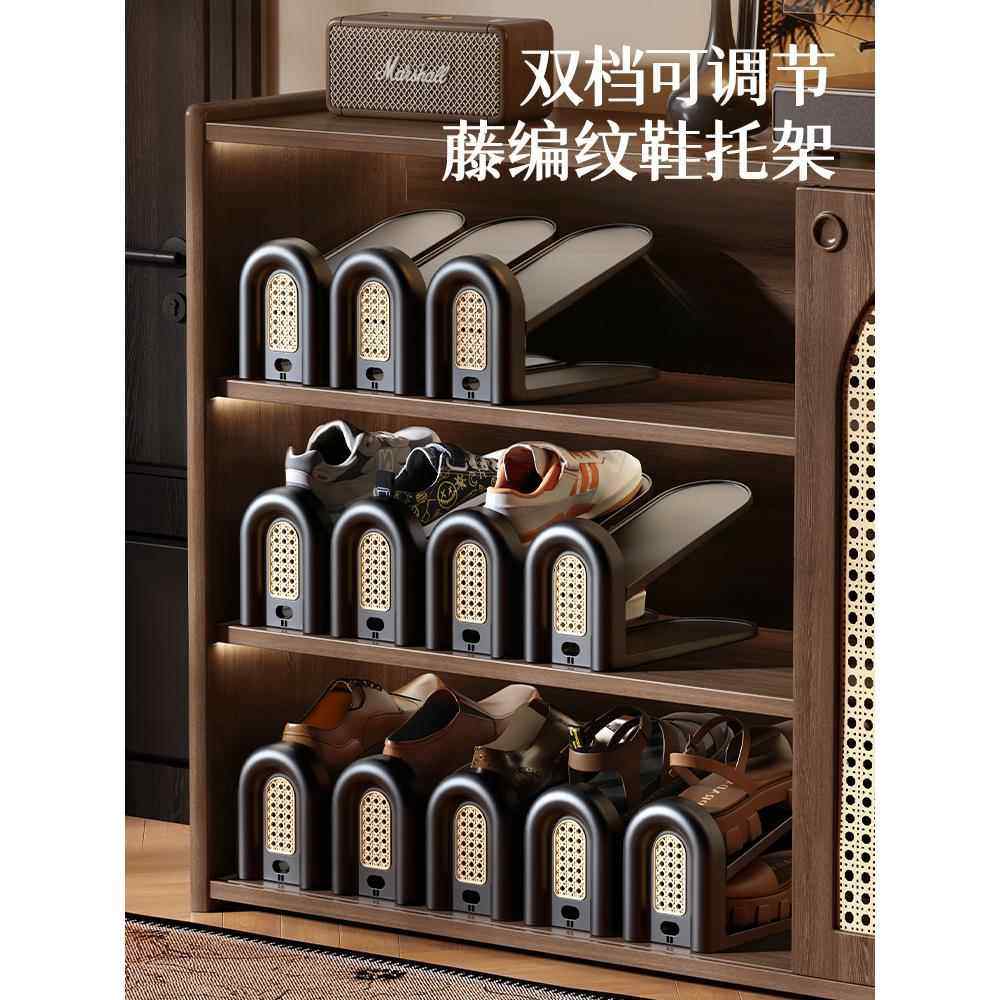 中古风鞋架分层隔板鞋柜可调节鞋子收纳神器折叠宿舍鞋托放鞋箱,收纳整理,鞋子收纳架,淘宝优惠券,粉丝福利购,淘宝优惠卷