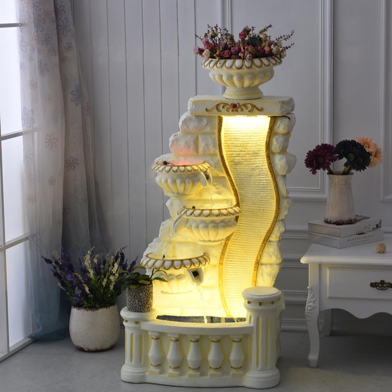 高档欧式大鱼池客喷流水水景家居厅装泉饰品摆设招财风水轮水幕墙